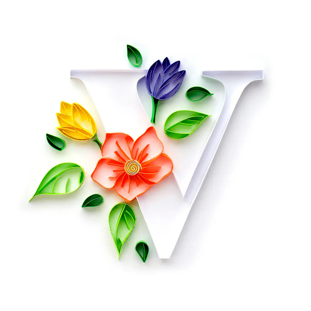 Floral Alphabet Collection Paper Quilling Template Pad