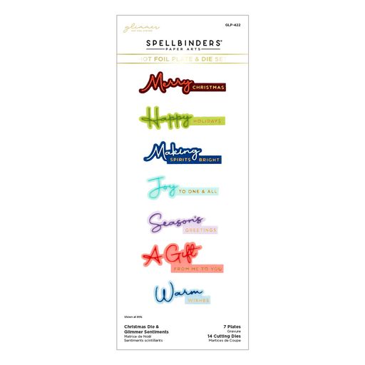 Christmas Die & Glimmer Sentiments Hot Foil Plate & Die Set from the Classic Christmas Collection