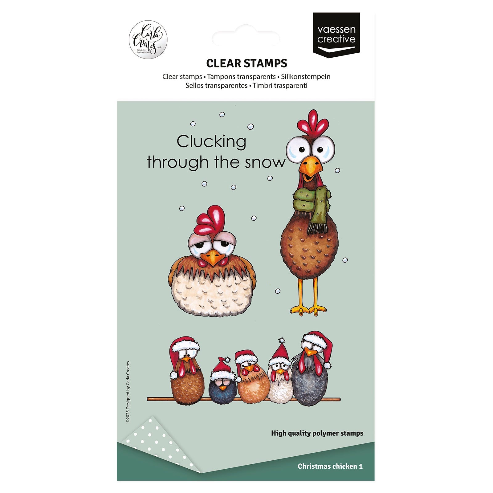 Vaessen Creative • Clear Stamps Christmas Chickens 1 12pcs