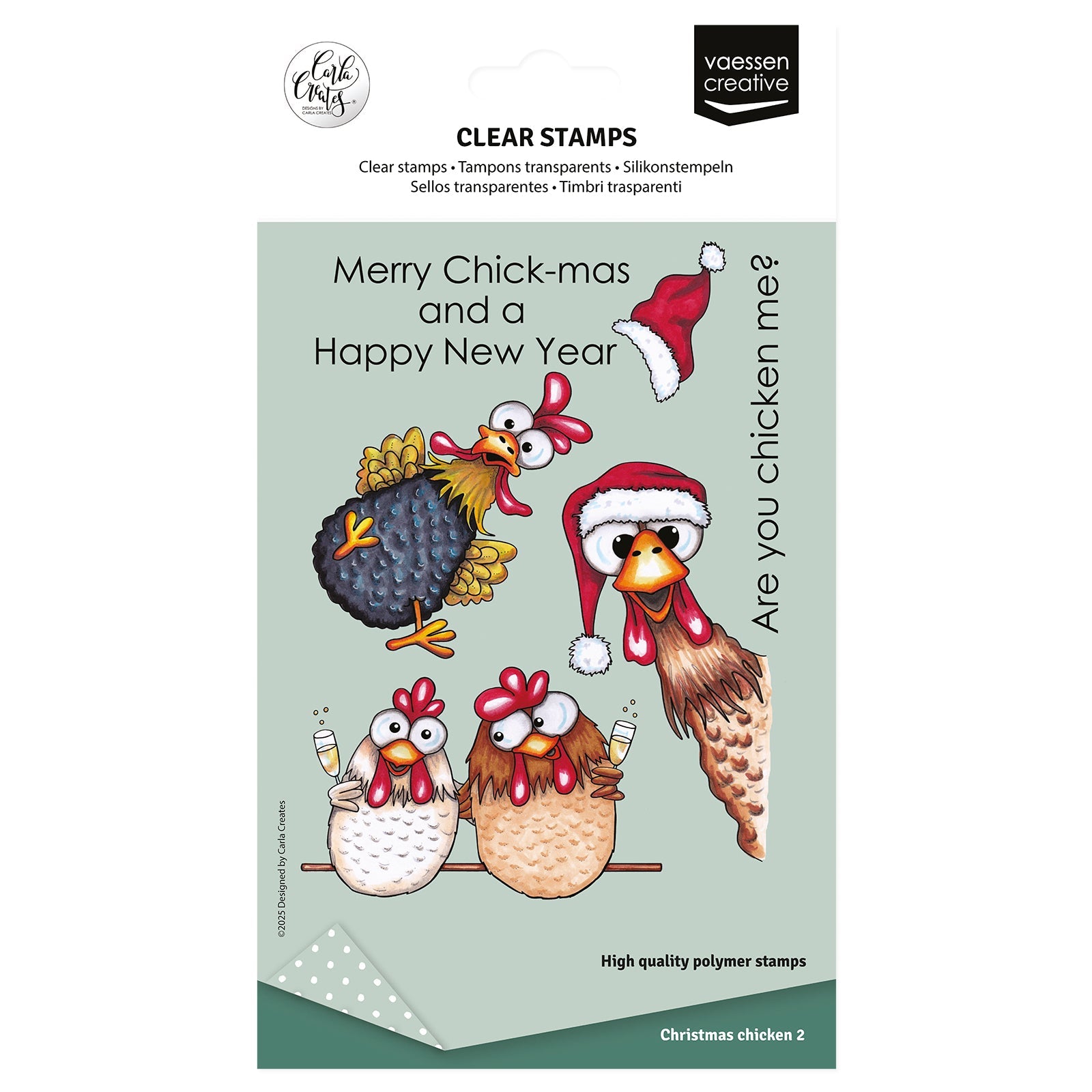 Vaessen Creative • Clear Stamps Christmas Chickens 2 10pcs