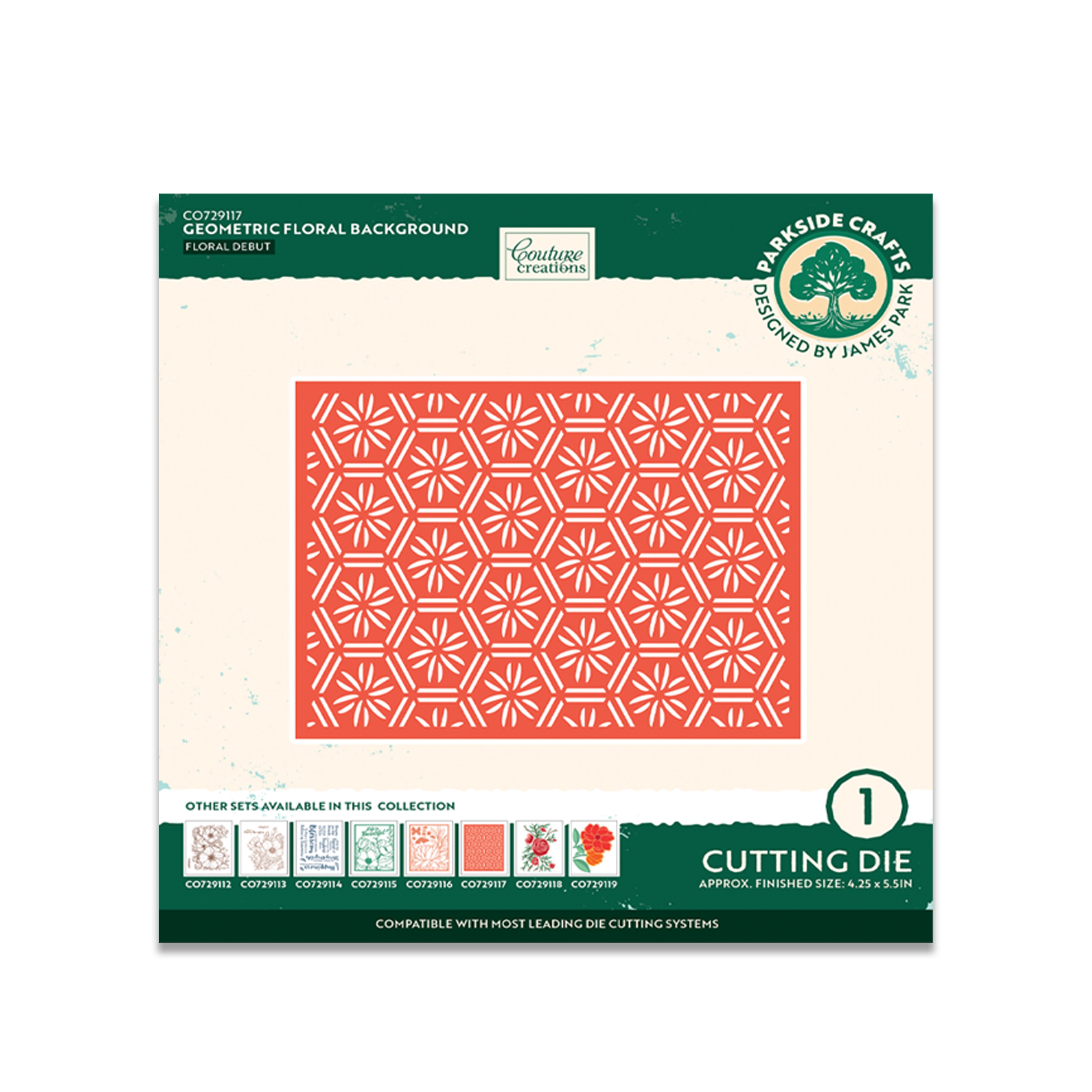 Geometric Floral Background Cutting Die Set (1pc)