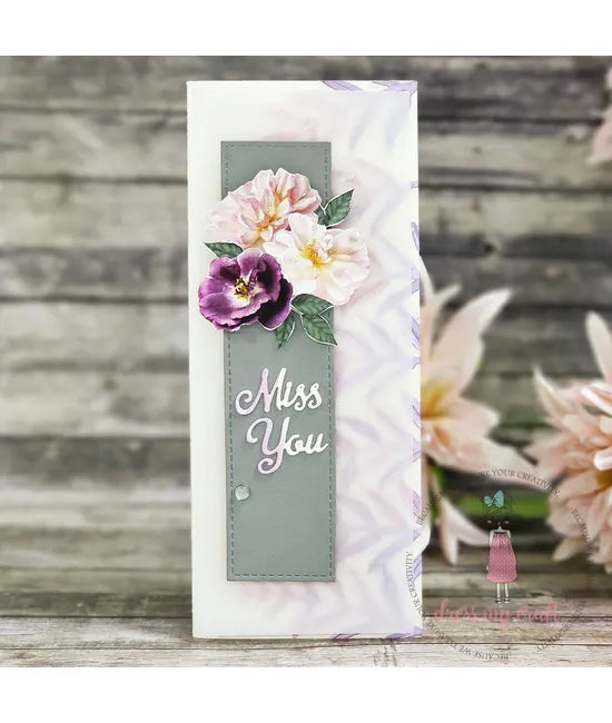 Dress My Craft Transfer Me - Purple Flowers