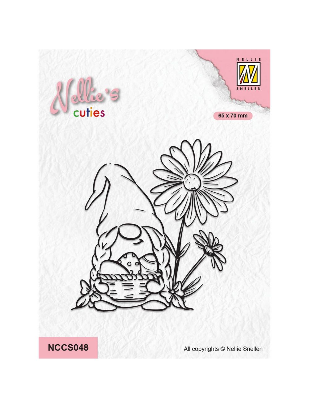 Nellie Snellen • Nellie's Cuties Clear Stamp Easter Gnome with Flowers