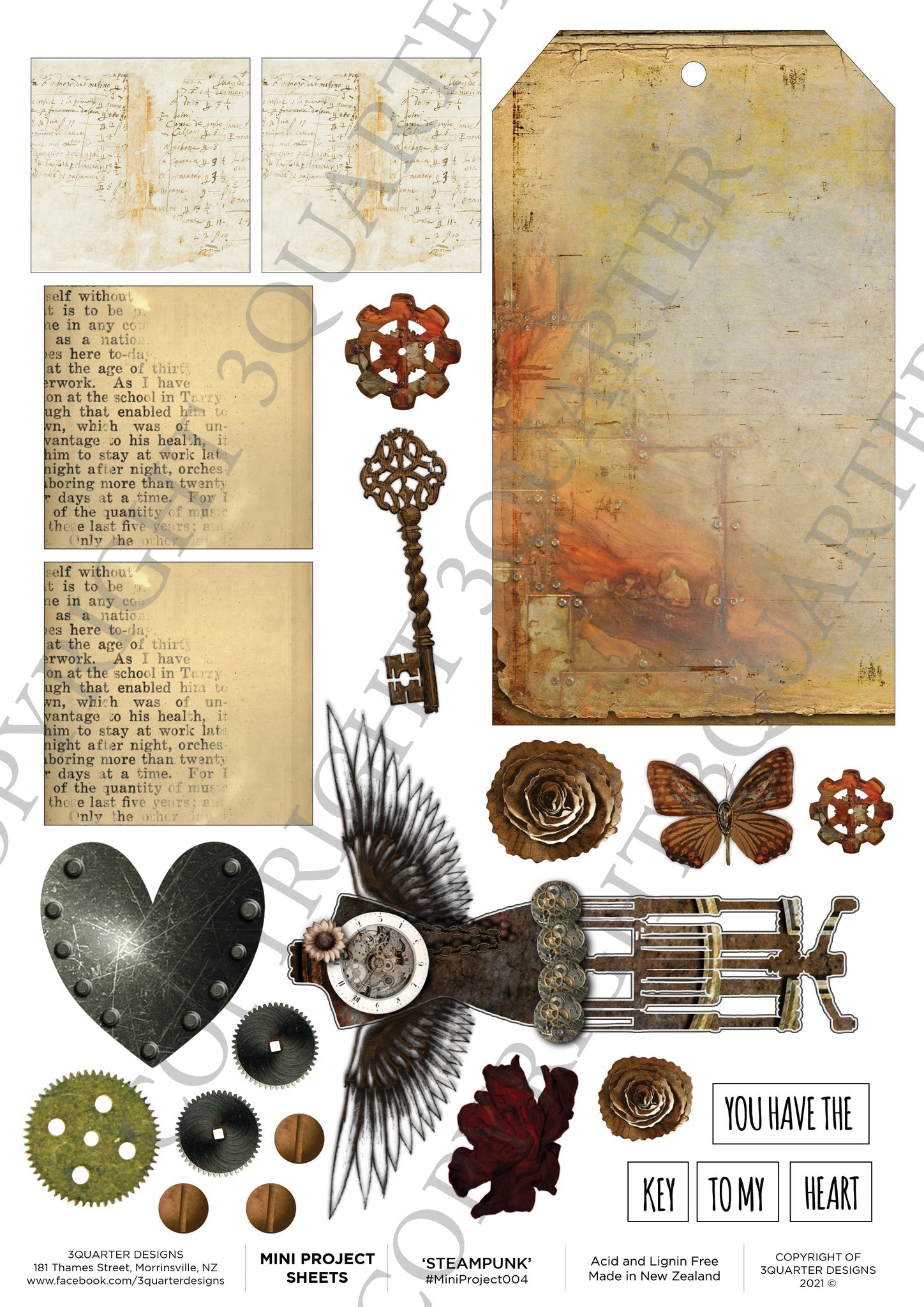3Quarter Designs Steampunk Mini Project Sheet