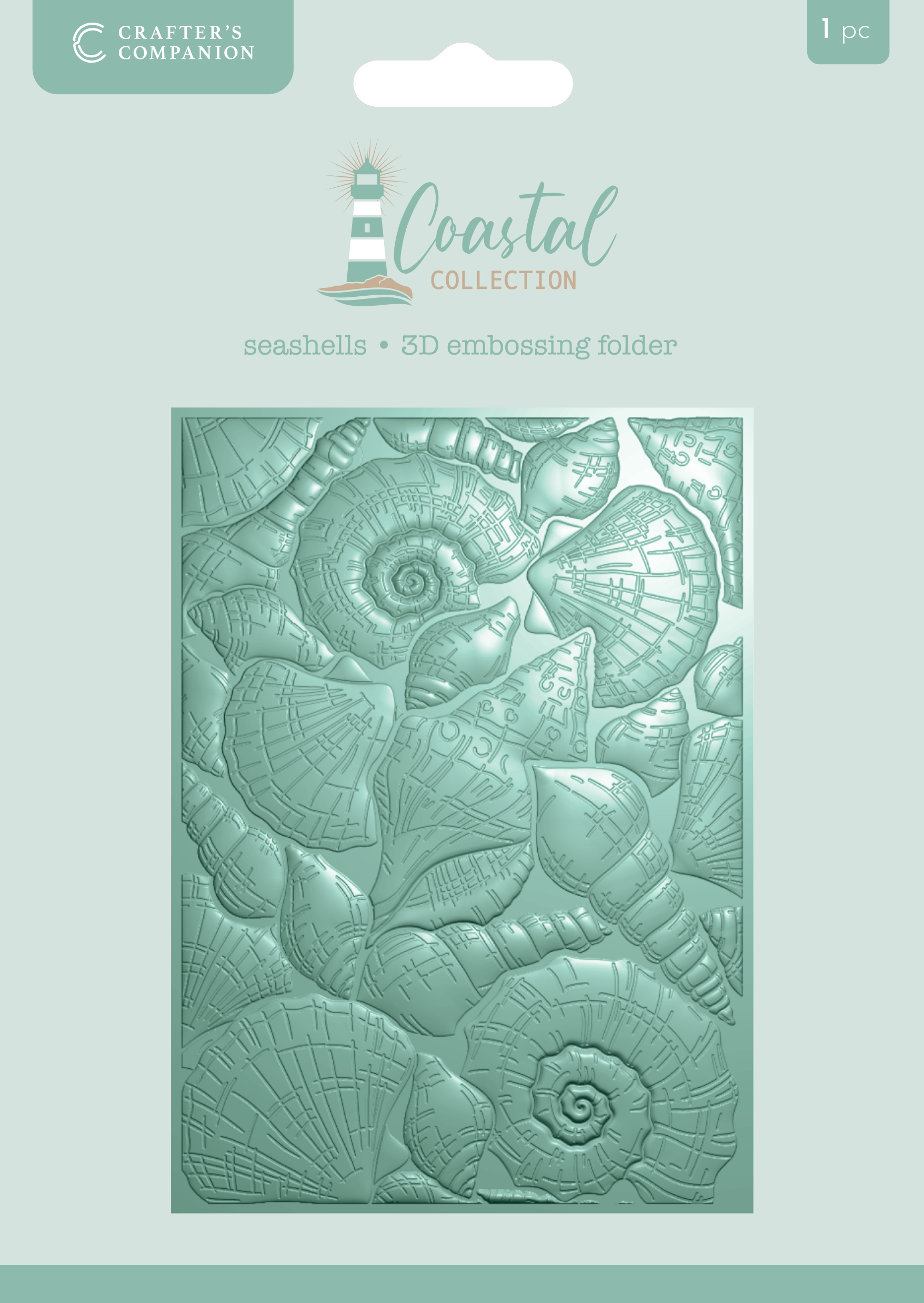 Crafter’s Companion Coastal Collection 3D Embossing Folder 5”x7” - Sea Shells