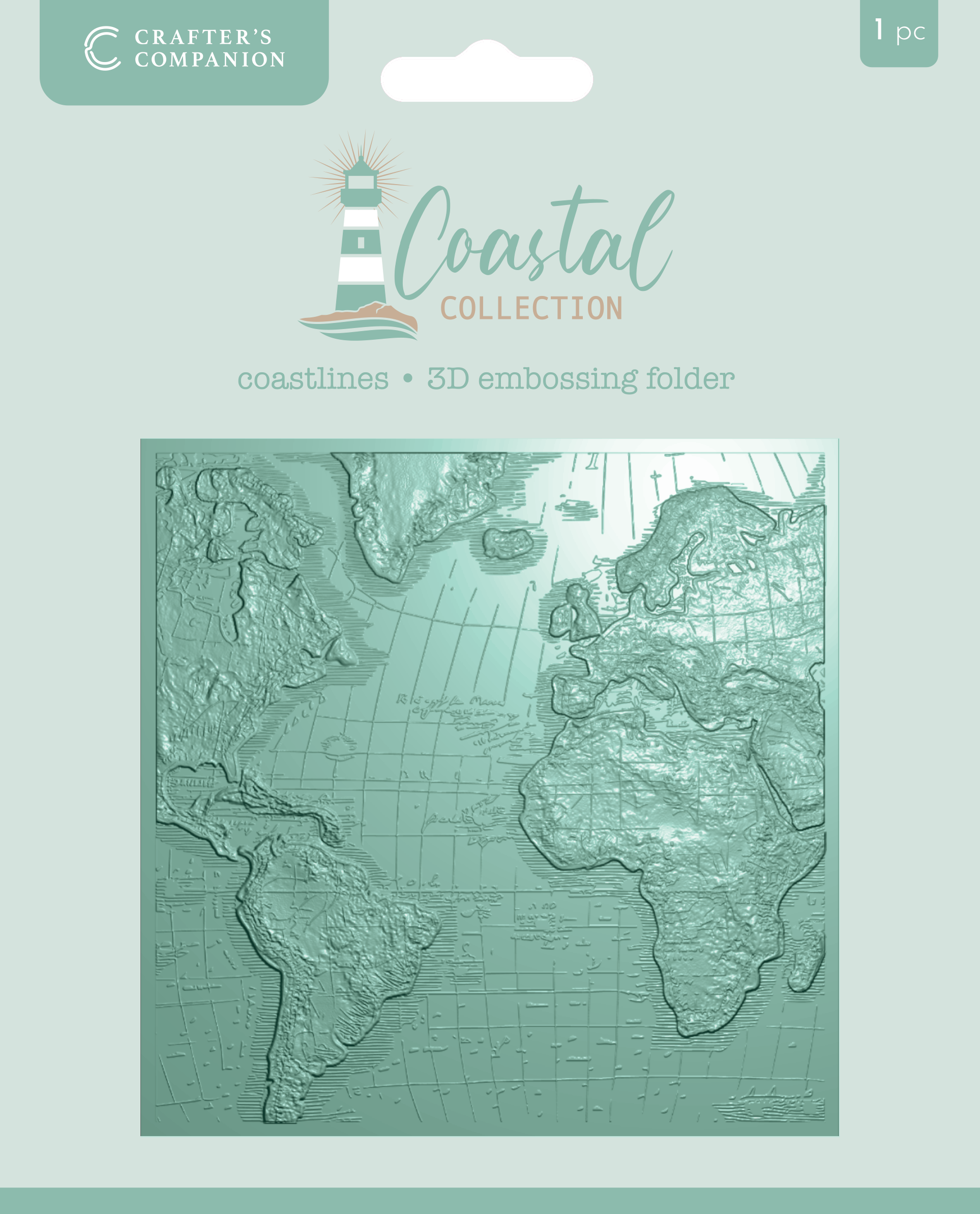 Crafter’s Companion Coastal Collection 3D Embossing Folder 5.5”x5.5” - Coastlines